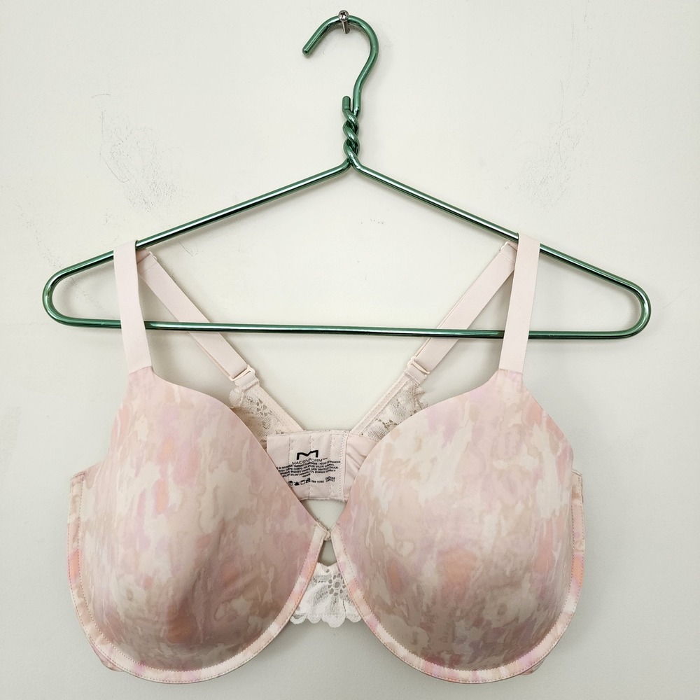 Maidenform One Fab Fit Extra Coverage Bra 38DD Pink Marble Lace DM7549